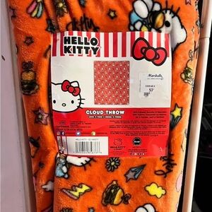 Hello Kitty Orange Cloud Throw Blanket